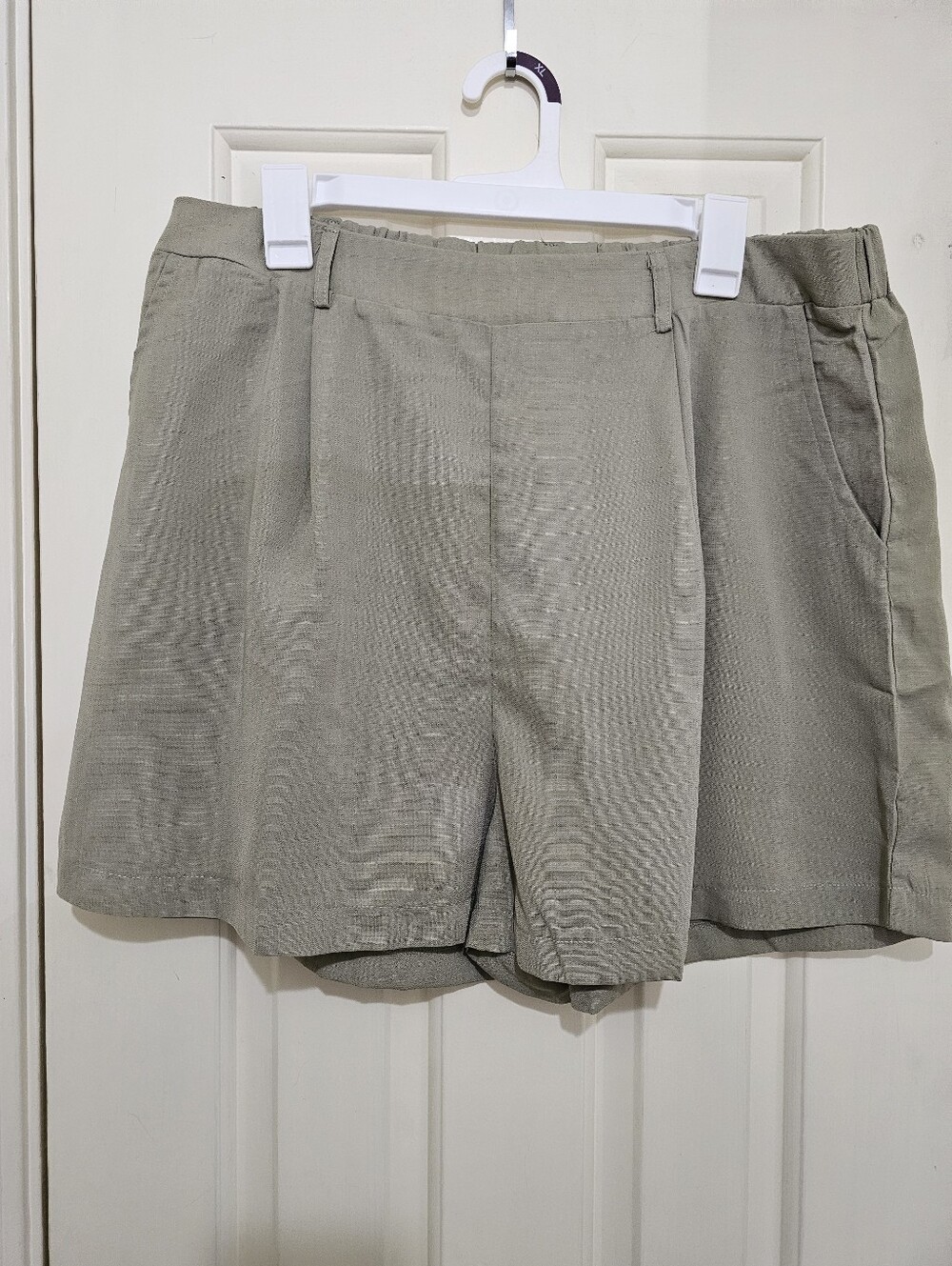 Zenobia Olive High-Waist Pleated Women's Shorts